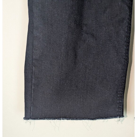 Denim & Co Jeans 16 Women's Blue Dark Wash Straight Leg Raw Hem Pull On Cozy - Picture 2 of 8